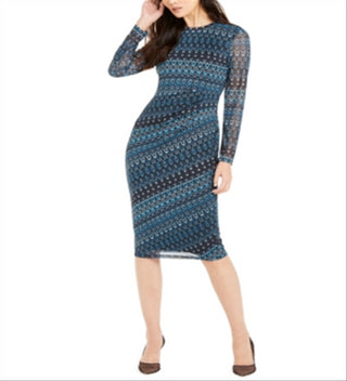 Vestido feminino MIDI com franzido lateral da INC International Concepts, azul, tamanho 16