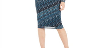 Vestido feminino MIDI com franzido lateral da INC International Concepts, azul, tamanho 16