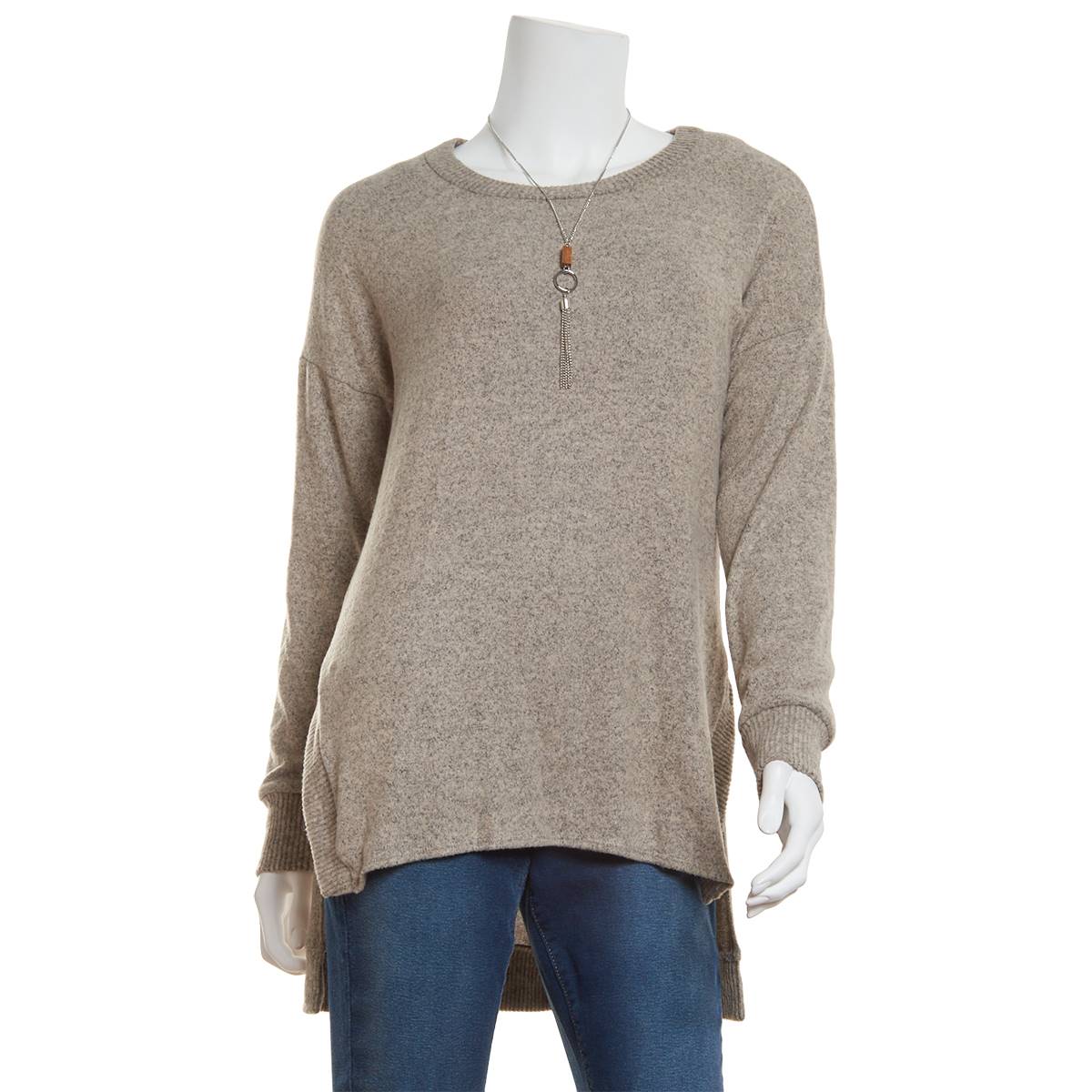 Blusa Túnica Shine Bcx Junior com Colar Cinza Escuro Tamanho Grande