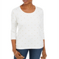 Camisa feminina Karen Scott com estampa de estrela brilhante, branca, tamanho pequeno G