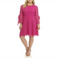 Vestido de carreira feminino Nine West Flamenco Jacquard Fit &amp; Flare Rosa Tamanho 10