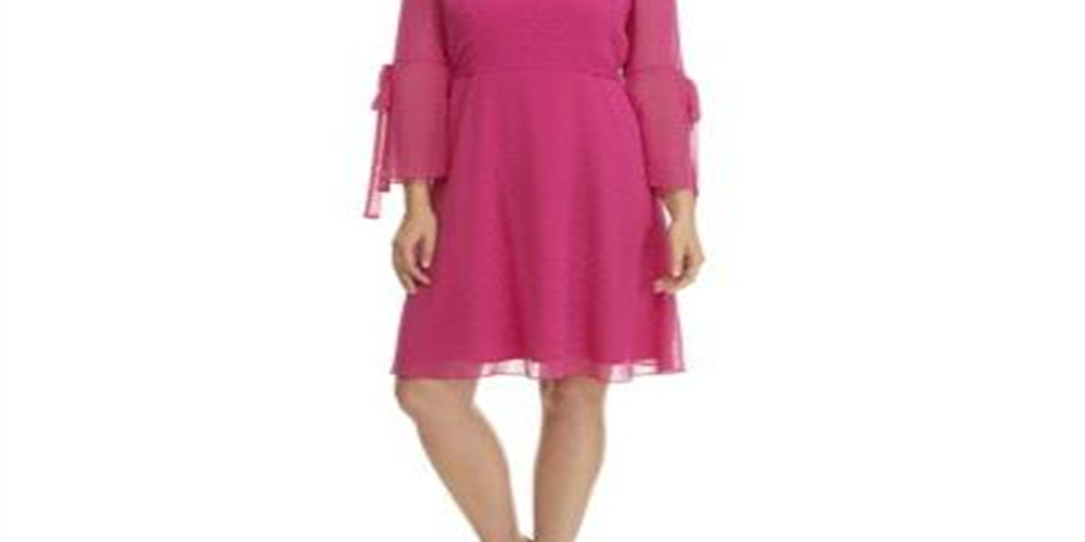 Vestido de carreira feminino Nine West Flamenco Jacquard Fit &amp; Flare Rosa Tamanho 10