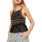 Camisola feminina Free People bordada Camille preta tamanho pequeno