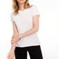 Camiseta feminina lisa com amarração nas costas Maison Jules, branca, tamanho pequeno