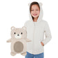 Cubcoats Kid's Transformando 2 em 1 com capuz e pelúcia macia de personagem bege tamanho 2