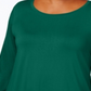 JM Collection Top feminino com decote redondo, verde, tamanho 1X