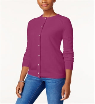 Karen Scott Cardigan Feminino Luxsoft com Botões Framboesa Tamanho Pequeno P