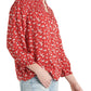 Blusa feminina Lucky Brand Floral Smocked Vermelha Tamanho P