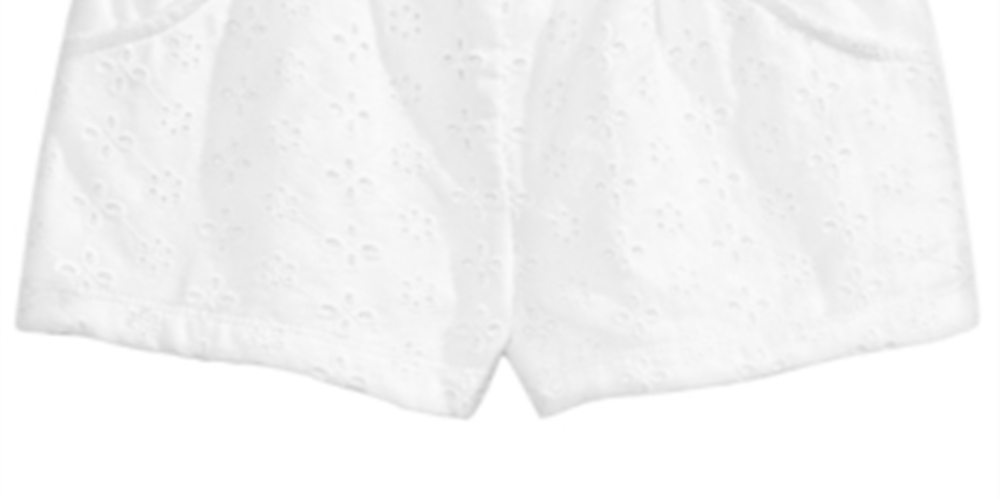 Shorts de algodão com ilhós First Impressions para bebê menina, branco, tamanho 24 meses