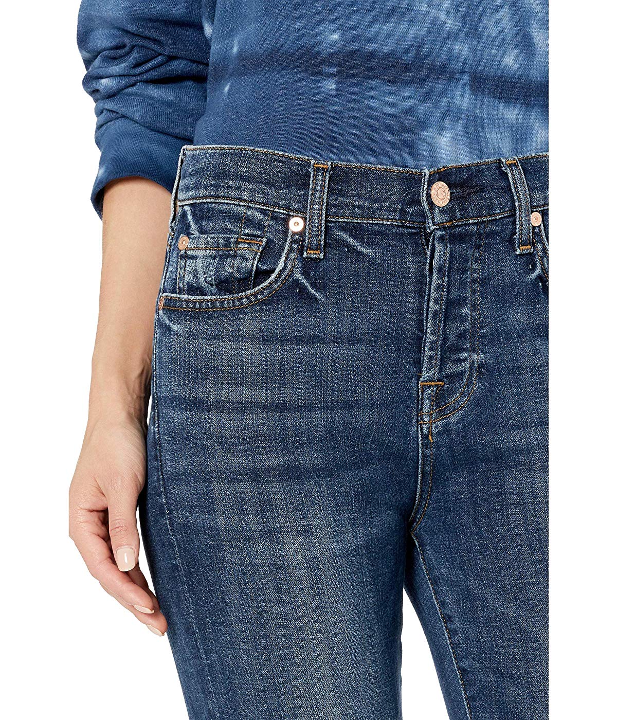 Calça Jeans Boyfriend Josefina Denim Wash Azul 7 for All Mankind Feminina Tamanho 26