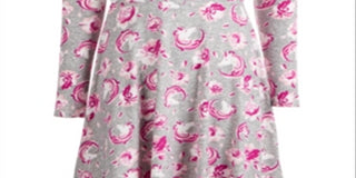 Vestido estampado floral e unicórnio Epic Threads Big Girl, cinza, tamanho grande