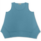 Regata feminina estilo &amp; co., azul, tamanho médio, com bainha de lenço