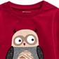 Camiseta de algodão para meninos First Impressions Little Owl, vermelha, tamanho 3-6 meses