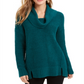 Suéter feminino com decote canoa e bainha ventilada, tamanho pequeno, verde, estilo Style &amp; Co