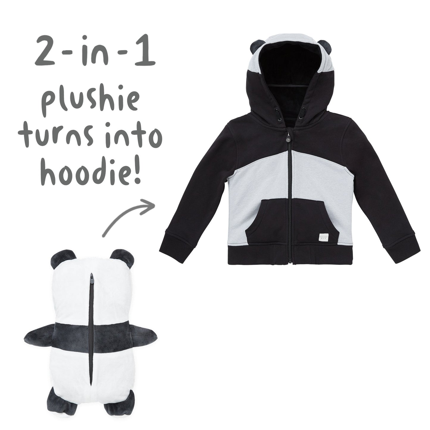 Cubcoats Kid's Transformando 2 em 1 Moletom com capuz e pelúcia macia de personagem, tamanho 2T