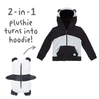 Cubcoats Kid's Transforming 2 in 1 Hoodie Sweater Jacket and Soft Character Plushie Black Size 2T