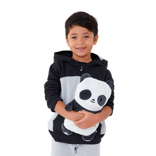 Cubcoats Kid's Transforming 2 in 1 Hoodie Sweater Jacket and Soft Character Plushie Black Size 2T