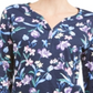 Karen Scott Blusa Henley Feminina Estampa Floral Azul Tamanho X-S
