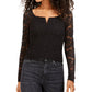 Blusa Crave Fame Junior com Renda e Babados, Preta, Tamanho Pequeno