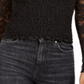 Blusa Crave Fame Junior com Renda e Babados, Preta, Tamanho Pequeno