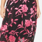 Saia evasê com estampa floral feminina Alfani, rosa, tamanho 12, pequena