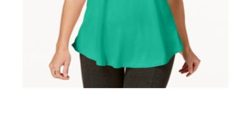 Camiseta feminina JM Collection com ombros descobertos e manga curta, verde, tamanho pequeno