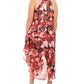 Vestido midi floral sem mangas Love Squared feminino vermelho tamanho 3X