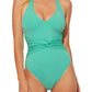 Maiô feminino Bleu Rod Beattie Urban Goddess Plunge Halter, verde, tamanho 10