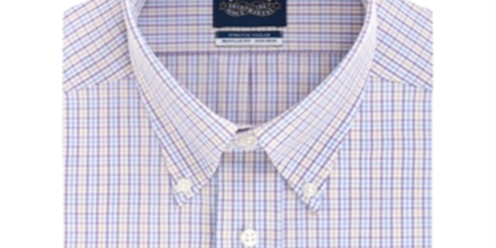 Camisa social masculina Eagle Classic Fit com gola elástica, Violet Twist, roxa, tamanho 34-35
