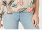 Top feminino estilo &amp; co, estampado, sem mangas, alto e baixo, marrom, tamanho pequeno
