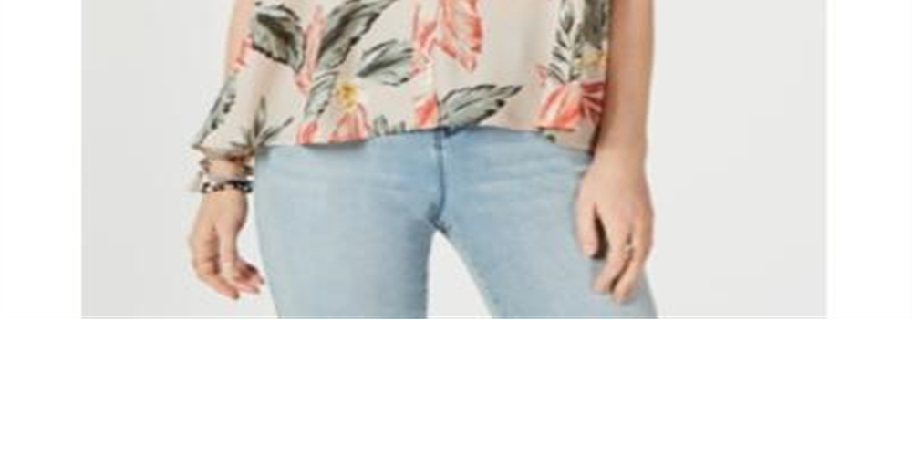 Top feminino estilo &amp; co, estampado, sem mangas, alto e baixo, marrom, tamanho pequeno
