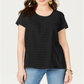 Camiseta feminina com estampa mista Style &amp; Co., preta, tamanho pequeno