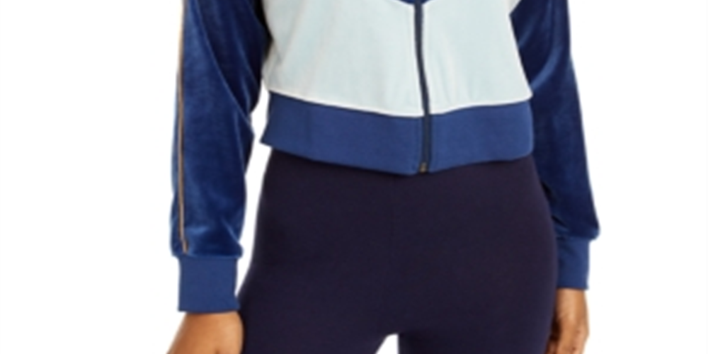 Jaqueta Nike Velour Colorblocked Feminina Azul Tamanho Grande