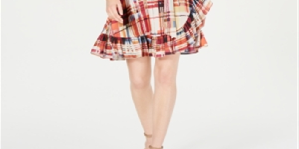 Vestido feminino com bainha e babados, da INC International Concepts, branco, tamanho 16