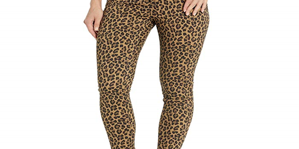 Calça jeans Levi's feminina super skinny de cintura alta com estampa de leopardo, tamanho leopardo dourado, 31x30