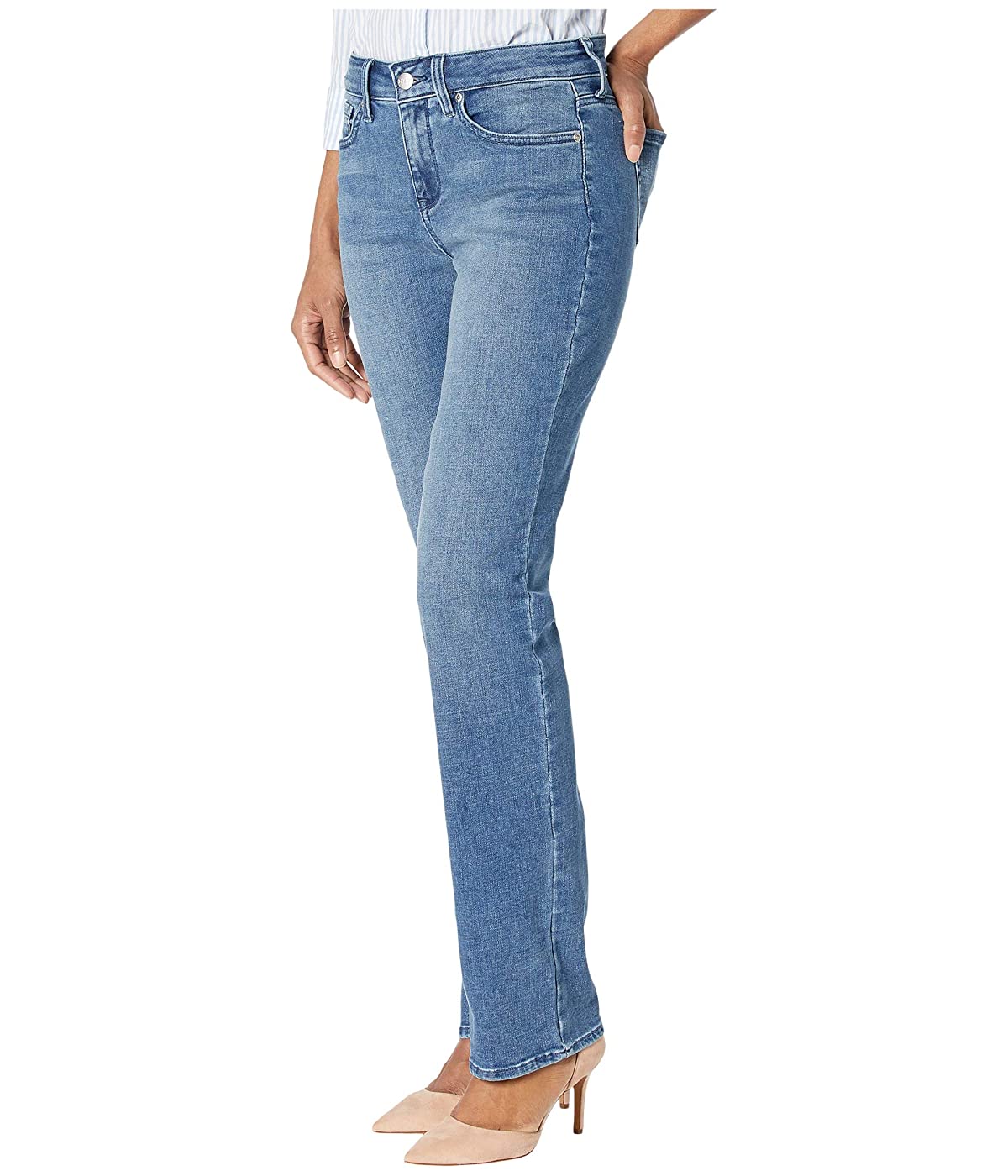 Calça jeans reta Marilyn feminina NYDJ em azul Brickell regular, tamanho 16