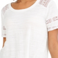Top de renda com detalhes embutidos feminino Style &amp; Co., branco, tamanho X-S