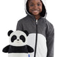Cubcoats Papo The Panda 2 em 1 com capuz e pelúcia macia, preto e branco, unissex