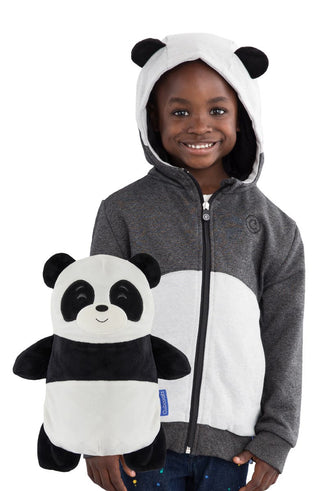 Cubcoats Papo The Panda 2 em 1 com capuz e pelúcia macia, preto e branco, unissex