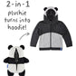 Cubcoats Papo The Panda 2 em 1 com capuz e pelúcia macia, preto e branco, unissex