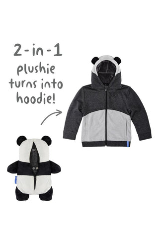 Cubcoats Papo The Panda 2 em 1 com capuz e pelúcia macia, preto e branco, unissex