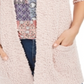 Cardigan feminino de malha pipoca com frente aberta, salmão, tamanho extrapequeno, estilo &amp; co.