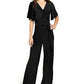 Macacão feminino NY Collection com frente torcida, preto, tamanho pequeno XS