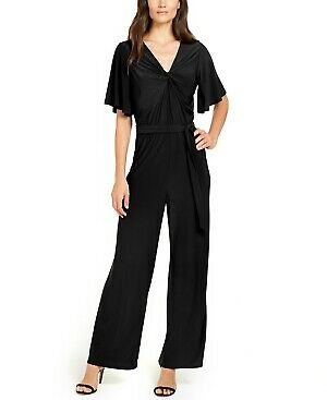 Macacão feminino NY Collection com frente torcida, preto, tamanho pequeno XS