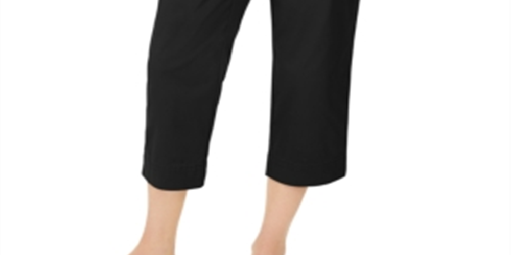 Calça Capri Sarja Feminina Charter Club Preta Tamanho 6