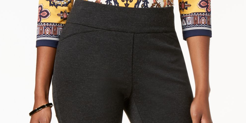 Calça feminina de malha mesclada Charter Club, cinza, tamanho 16X3