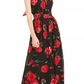 Vestido longo feminino com estampa floral e alças finas, preto, tamanho 14, da INC International Concepts