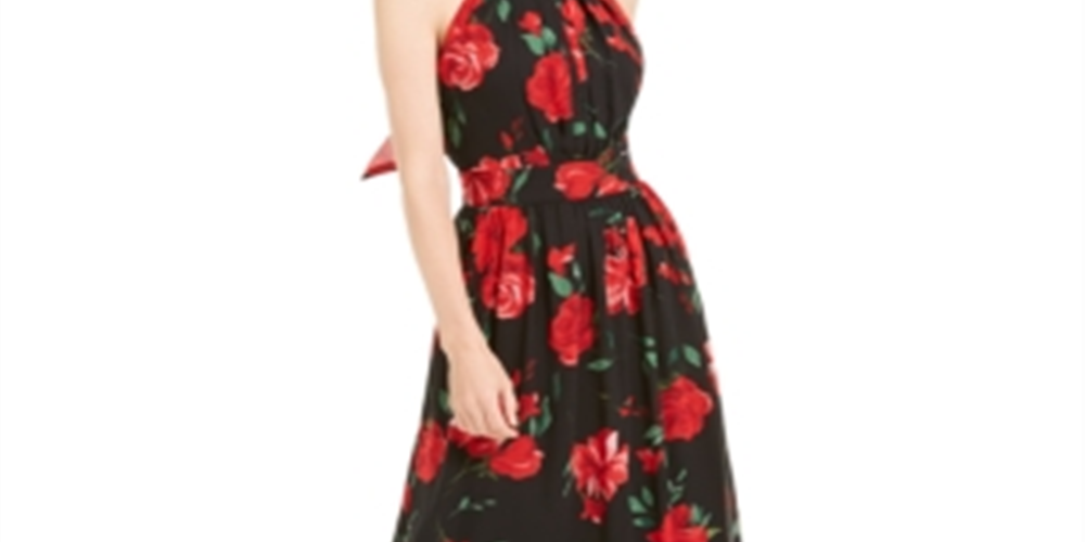 Vestido longo feminino com estampa floral e alças finas, preto, tamanho 14, da INC International Concepts