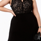 Vestido de festa feminino Morgan &amp; Co. com corpete de renda plus size, preto, tamanho 14W