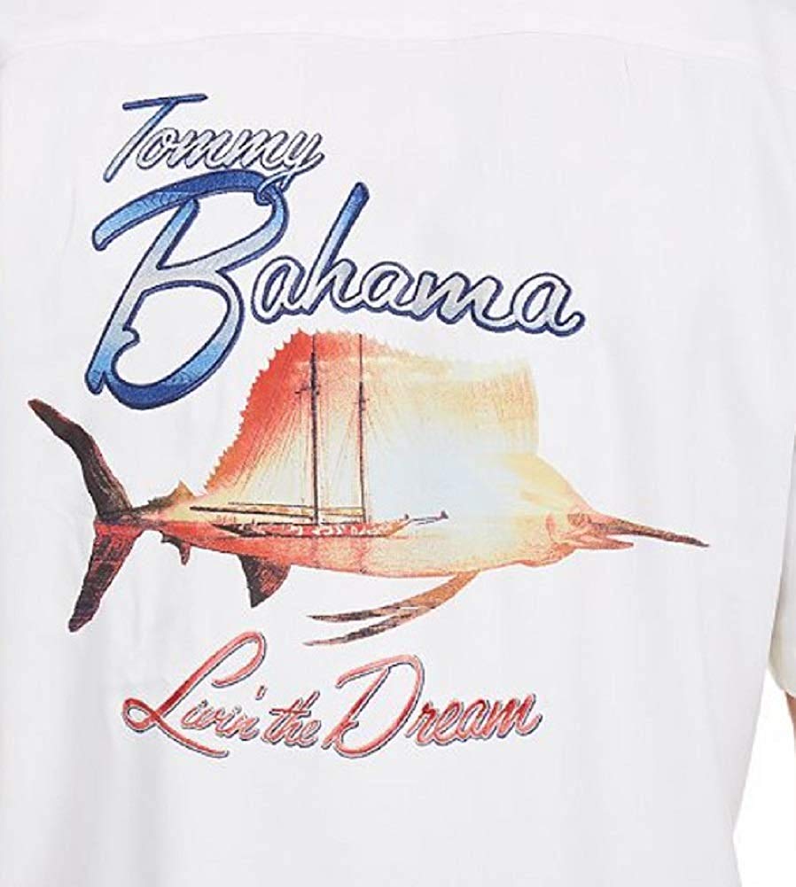 Camisa Tommy Bahama Marlin Sunset Masculina Branca Tamanho Grande